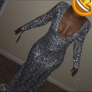 Custom Silver Sequin Dress